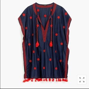 BNWT! J. Crew Embroidered Indian Cotton Beach Tunic - size XXS